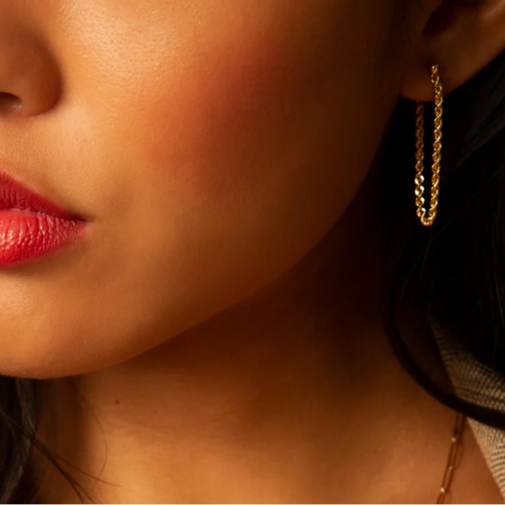 ROPE CHAIN EARRINGS 14K YELLOW GOLD